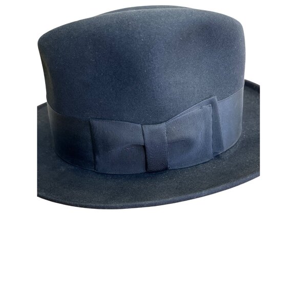 Wormser Men's Black Rain Resistant Homburg Hat Grosgrain Ribbon Band One Size - Picture 7 of 14